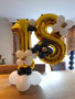 Zwart Wit Bloemen '18' Cijfer Ballonnenpilaar