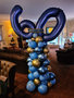 Organic Blauw met Goud '60' Ballonnenpilaar
