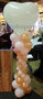 Ballonnenpilaar Deluxe Goud Wit met Hart Topballon