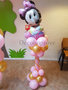 Ballonnenpilaar Luxe Baby Minnie met Gouden Bubbelslinger 200cm