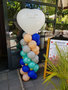 Ballonnenpilaar Standaard met Gepersonaliseerde Tekst op Hartvormige Topballon