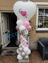 Ballonnenpilaar Deluxe Hart Top met Tweekleuren Bedrukking