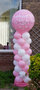Ballonnenpilaar Standaard Roze Baby Meisje 220cm Clusters van 4 
