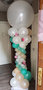 Ballonnenpilaar Deluxe Pearl Mint met Bloemen