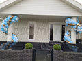Blauw, Wit, Chroom Goud Slingers Large Ballondecoratie per Meter
