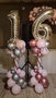 Ballonnenpilaar Luxe Pastel Roze, Chroom Roze, Chroom ZIlver '16' Set