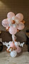 Ballonnenpilaar Roze, Wit, Chroom Rosegold Bloem en Krullen