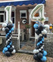 Ballonnenpilaar Deluxe '14' Zwart, Chroom Zilver, Chroom Blauw Set van 2