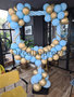 Blauw met Goud Foto Frame Ballondecoratie 100x100cm