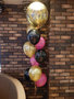 Tros met 9 Heliumballonnen en 60cm Topballon gevuld met Confetti Boeket aan Folie Ballon Gewicht in iedere gewenste kleur