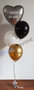 Zilveren Hart Helium Tros Klein Ballonnen Boeket met Gepersonaliseerde opdruk