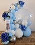 Blauw Bubble met Blauwe Bloemen Communie Gift Cadeauballon