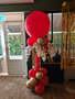 Ballonnenpilaar Luxe Rood met Hangbloemen