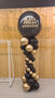 Ballonnenpilaar Deluxe Zwart met Chroom Goud met Persoonlijke bedrukking