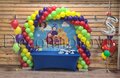 Ballonnenboog Rood, Geel, Paars, Lime Standaard Enkeldeurs Clusters van 4