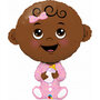 Qualatex Baby Meisje Donkere Huid Folie Ballon 97cm