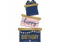 Grabo Marine Blauw Cadeau's 'Happy Birthday' SuperVorm Folie Ballon 130cm