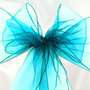 Turquoise Organza Stoel Sjerp 6st