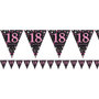 Sprankelende Roze 18e Verjaardag Vlaggenlijn 4m