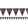 Sprankelende Roze 21e Verjaardag Vlaggenlijn 4m