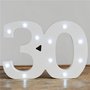 Verlichte Mijlpaal Nummer '30' Lichtbord Wit