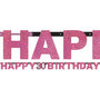 Sprankelende Roze 30e Verjaardag 'Happy Birthday' Letter Slinger 213cm