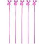 Roze Ballonstokjes met aangehechte Cups 5st