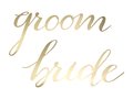 Goud Letters 'Bride' en 'Groom' Borden Stoel Versiering 2st