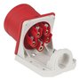 CEE 32A 400V 5p Wallmount Male Red, IP44