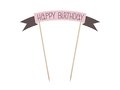 Roze Polkadot 'Happy Birthday' Taartprikker