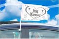 Zilver Hart 'Just Married' Auto Vlag
