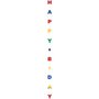 Multicolor Glitter 'Happy Birthday' Ballonstaart